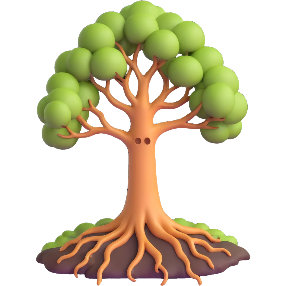 tree half dead half alive emoji