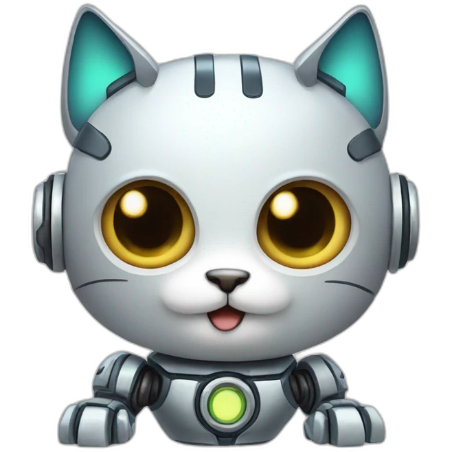 cute robot with cat horns emoji