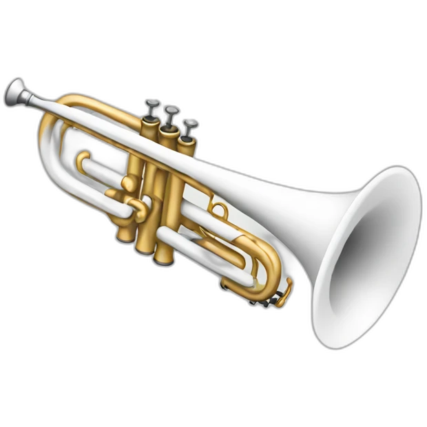 White coloring trumpet emoji