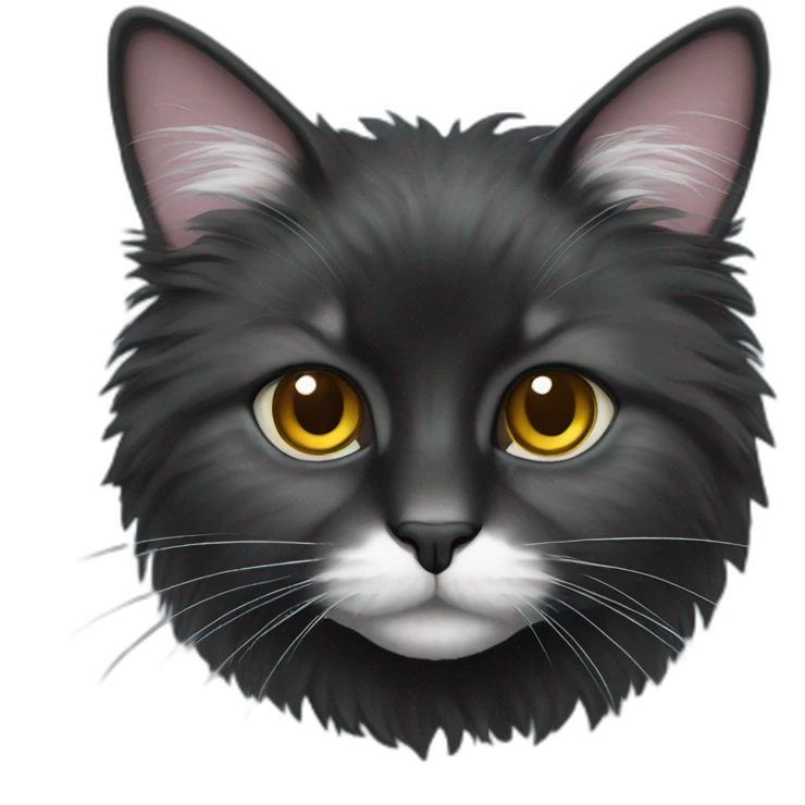 A black angora cat emoji