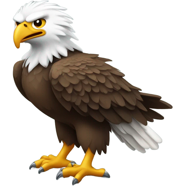A nervous looking eagle emoji