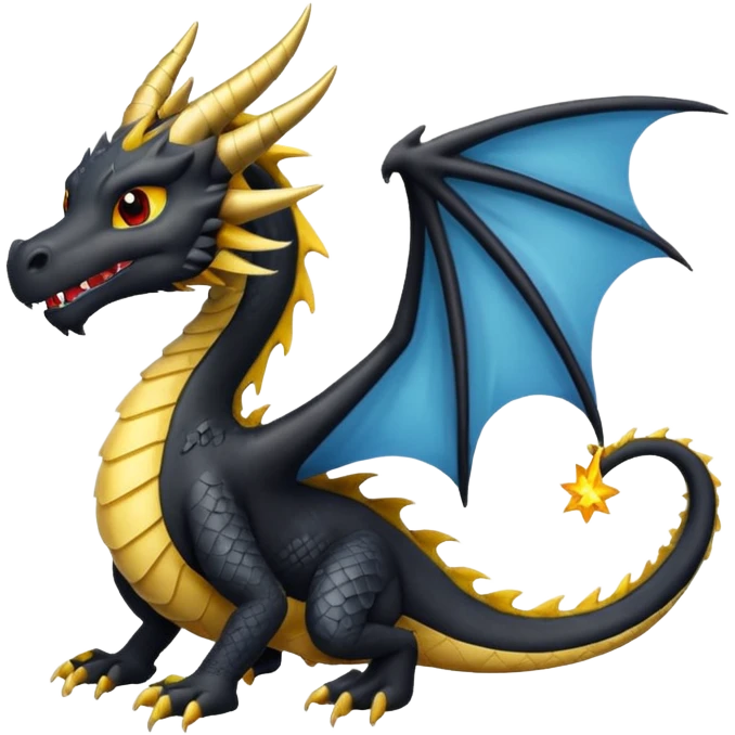 Fourth wing black morningstar dragon  emoji