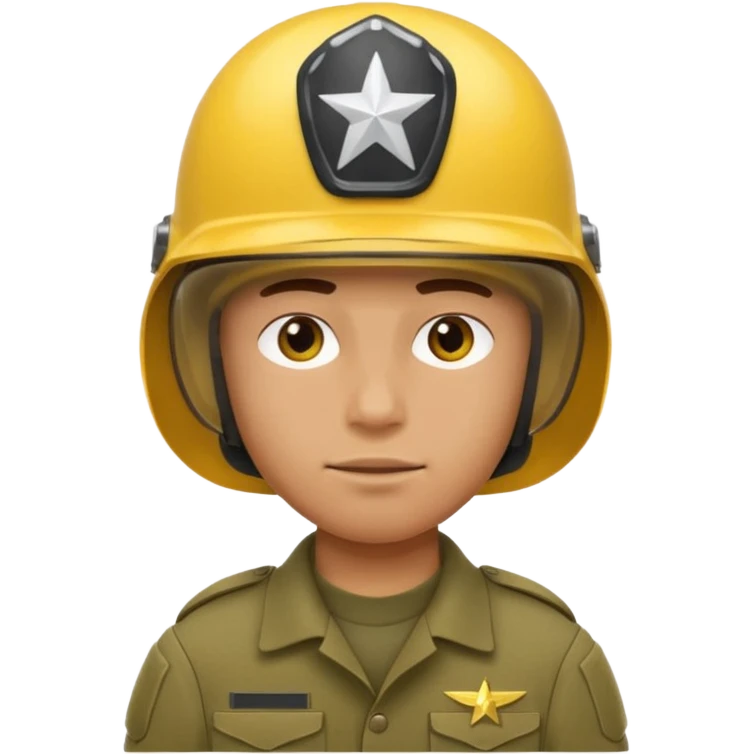 Soldier just face generic yellow with helmet no insignia emoji