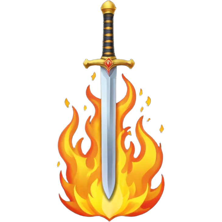 a sword on fire emoji emoji