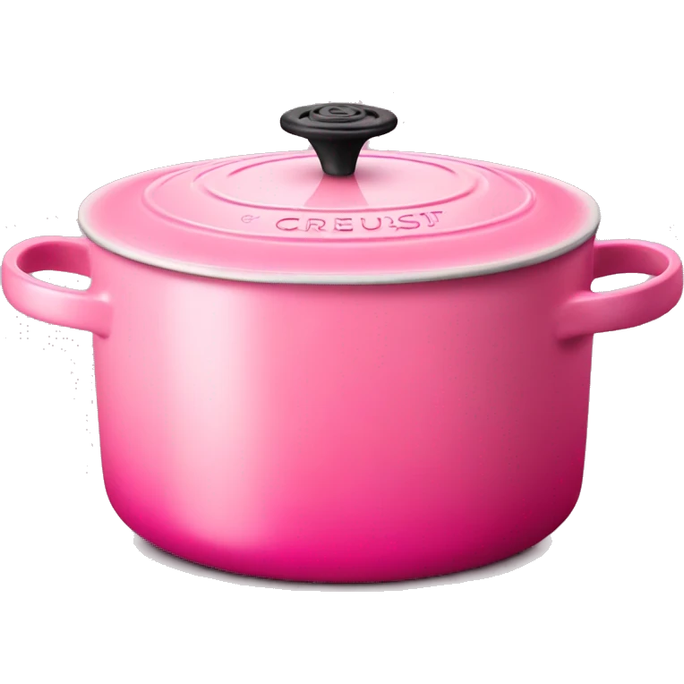 Pink le creuset Dutch oven emoji