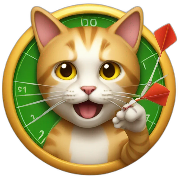 Cat playing dart emoji