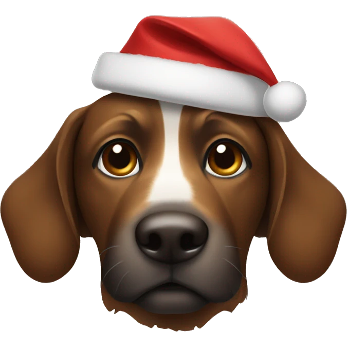 Dark brown golden brown with Christmas hat emoji