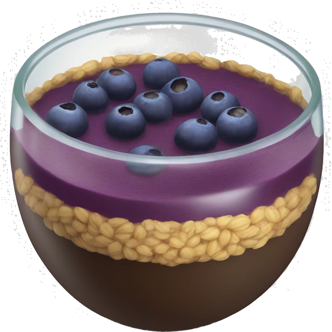 Açaí bowl in a clear cup emoji