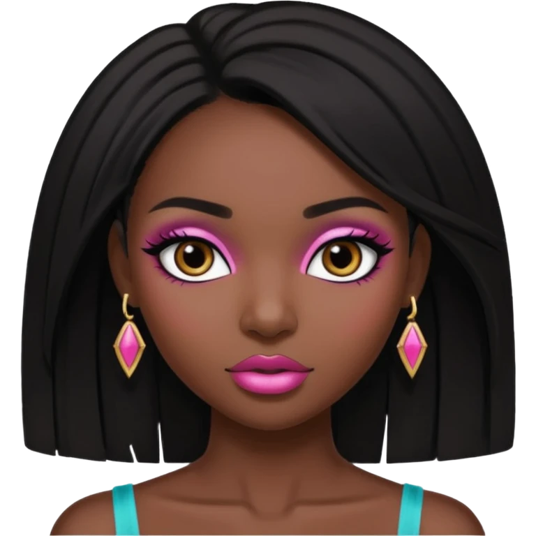 A black girl with makeup and that looks like a Victoria’s Secret model and she has black straight hair emoji