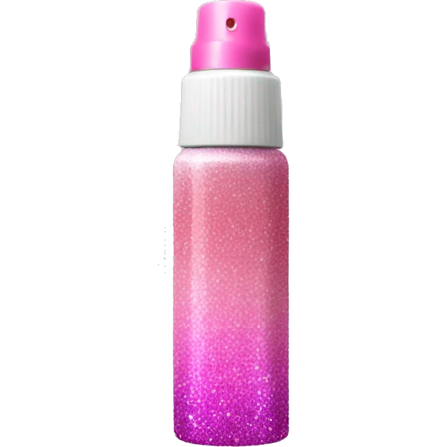 Pink ombre throat spray with glitter  emoji