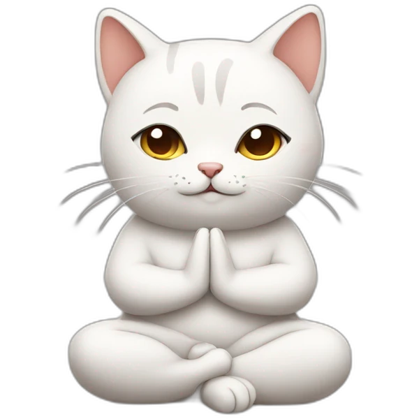 meditating cute cat emoji