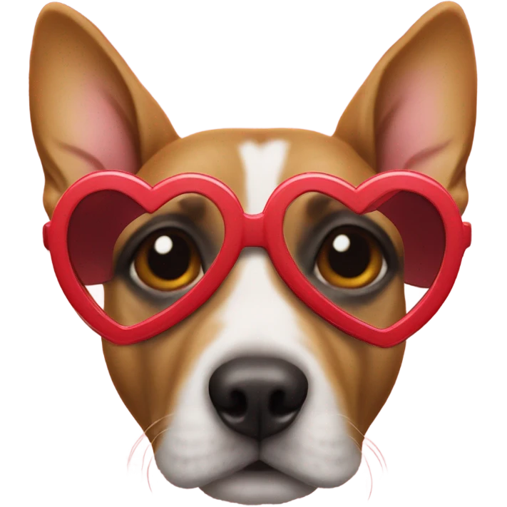Dog wearing heart glasses emoji