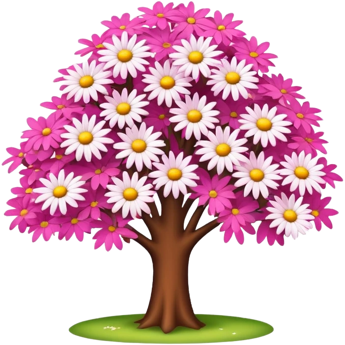 Pink tree with daisys emoji