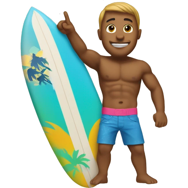 surfer giving the 🤙🏼 shaka hand gesture emoji