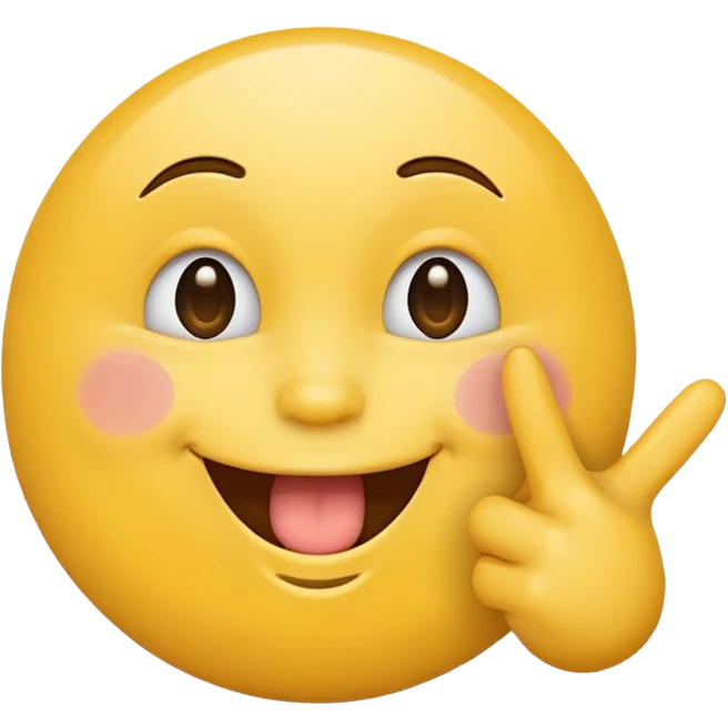 Happy face with middle finger up emoji