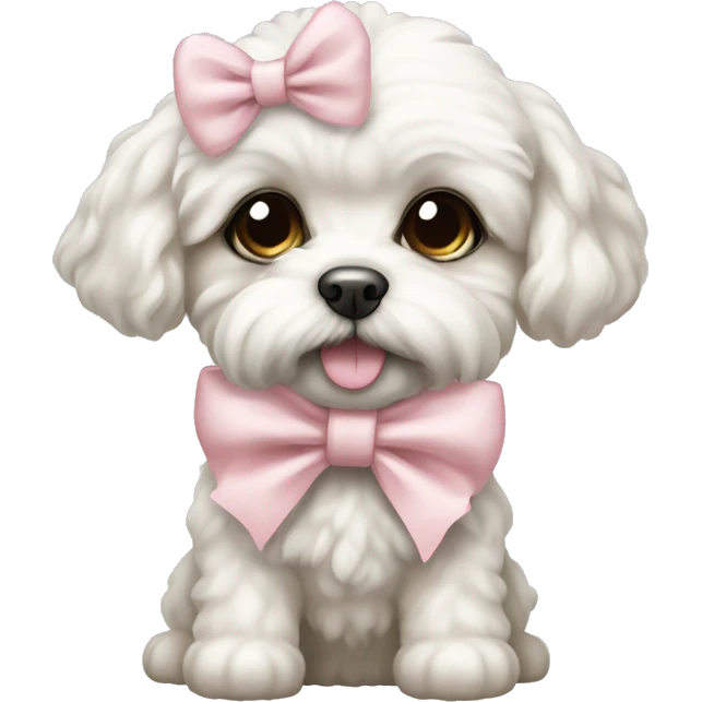 schichon puppy with pale pink bow emoji