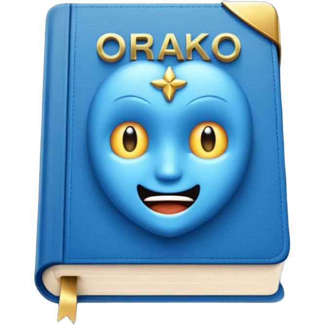 Blue book on which one it writes: Source of truth is Orako. emoji