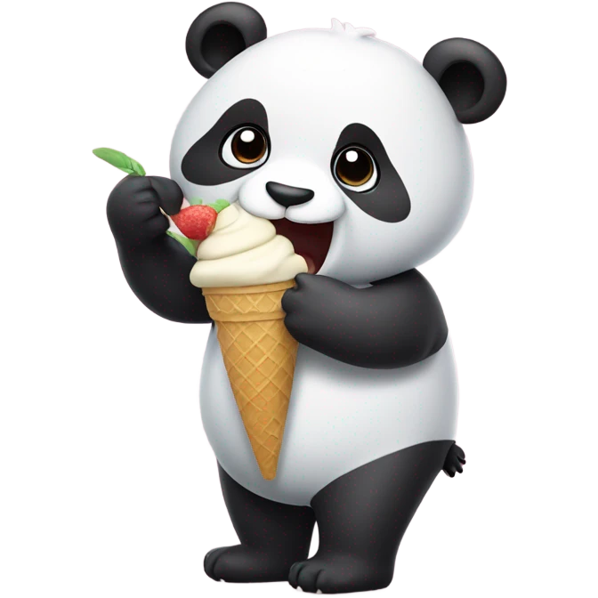 Panda eating ice cream emoji