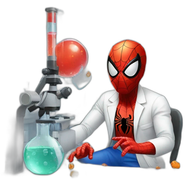 spiderman experimenting in a lab emoji