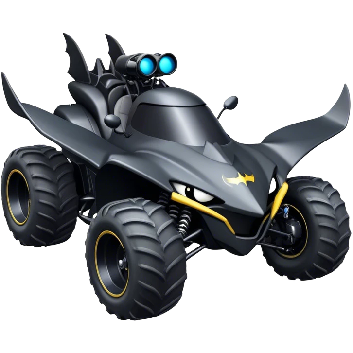 batmobile atv quad banshee front with a smile shark emoji