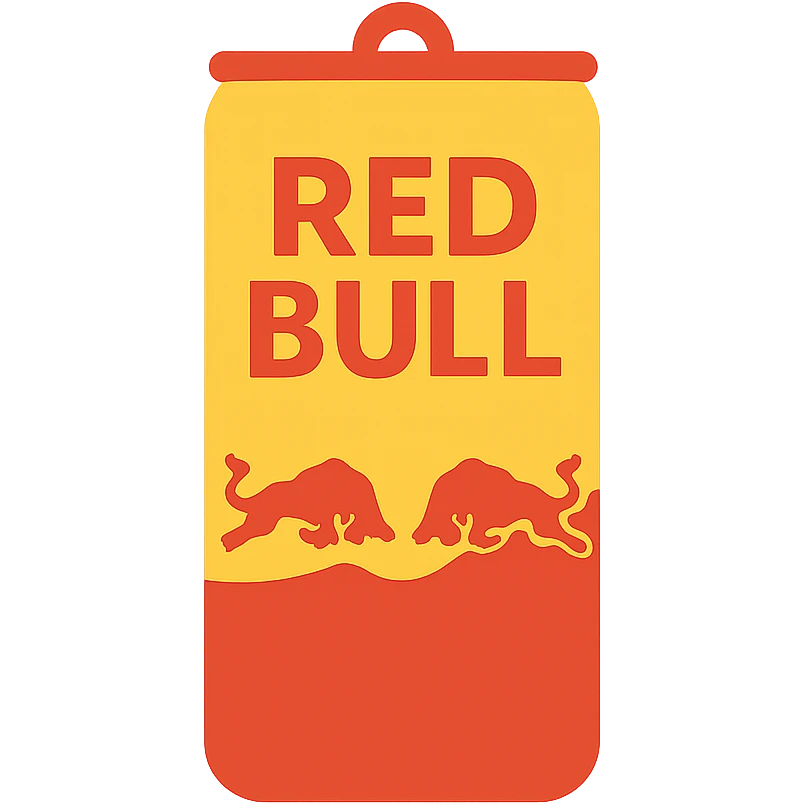 Flat Red Bull yellow emoji