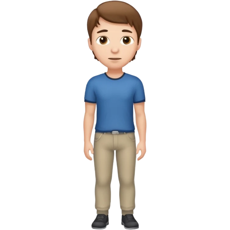 Young adult whit man with brown hair pooping pants emoji