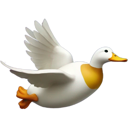 Duck flying through space emoji