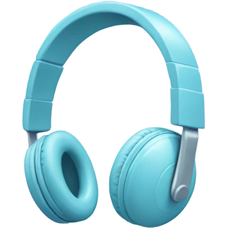 Pastel blue headphones emoji