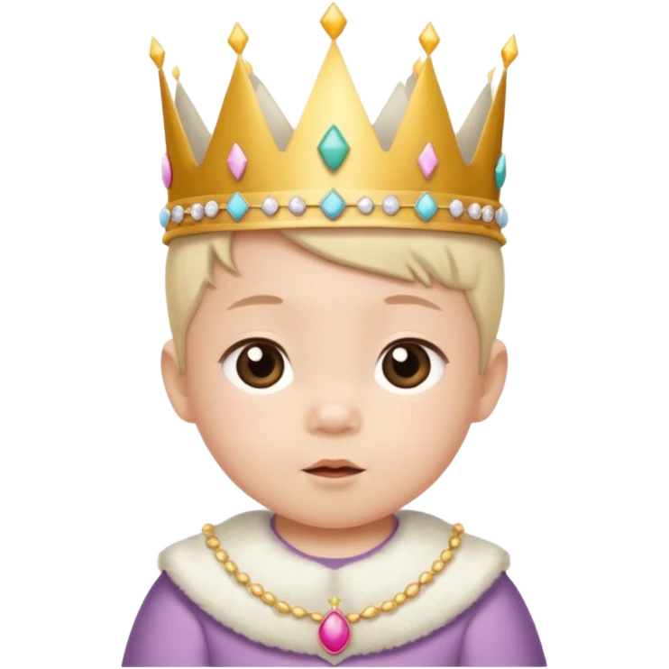white asian baby wearing birthday crown emoji