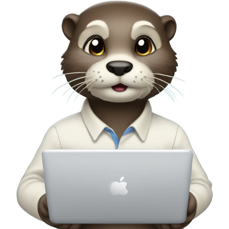 male otter working with macboo emoji