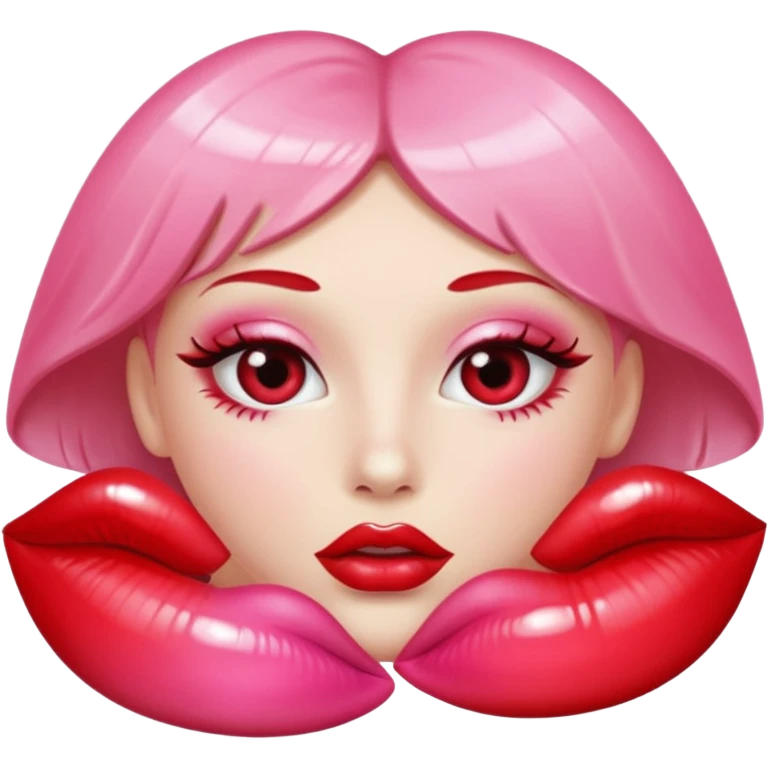 Gloss makeup pink and red emoji