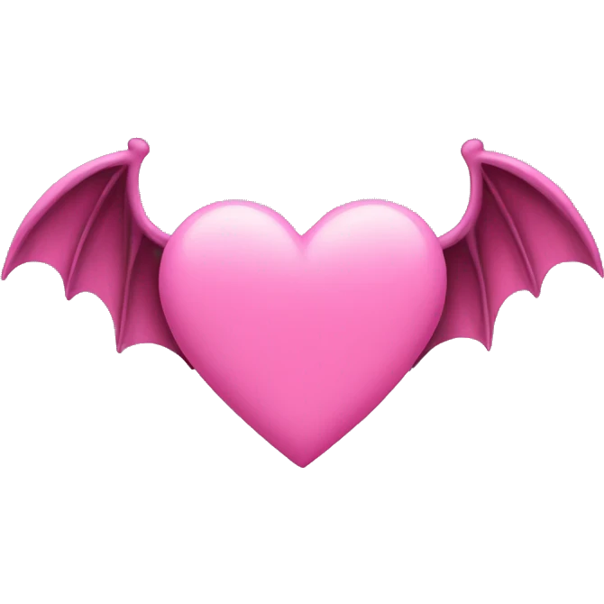 Pink heart with bat wings emoji
