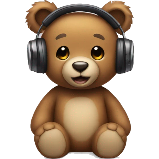 teddy bear wearing headphones emoji