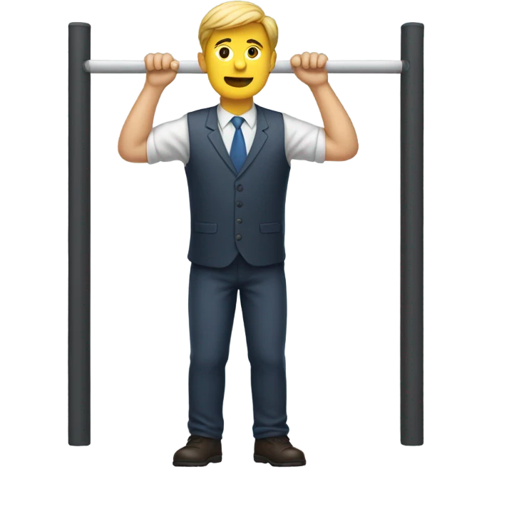 a man under a bar/line emoji