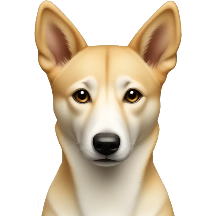 beige canaan dog with folded ears emoji