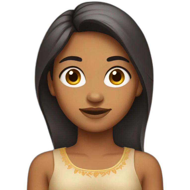 indian girl fair skin with medium length hair ui designer emoji