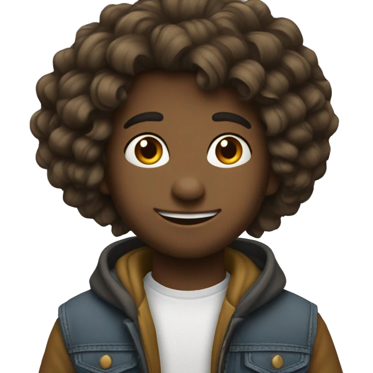 três amigos de 11 anos que são do cabelo moreno emoji