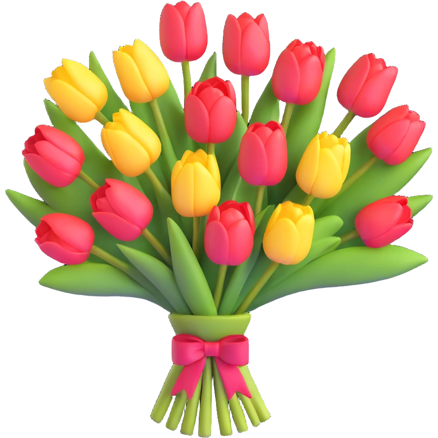 beautiful bouquet of colorful tulips emoji