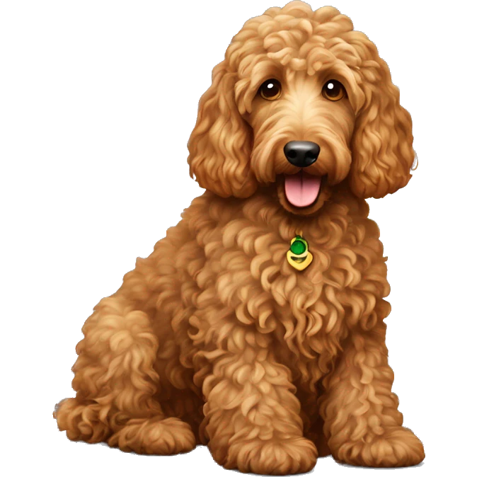Curly golden Irish doodle emoji
