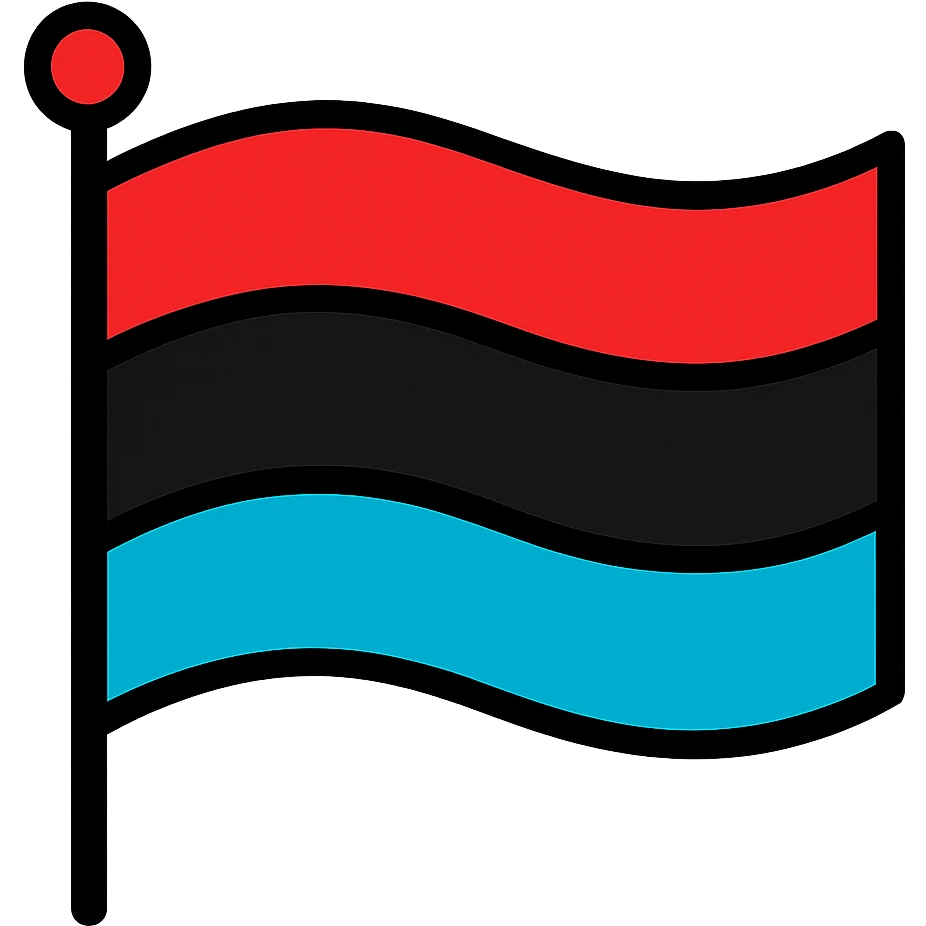 Boost the color saturation of the flag, keep the design and style unchanged, no text, with no background. The style should remain consistent with the original image. emoji