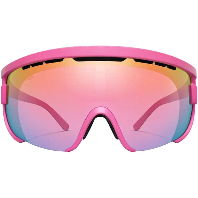 sporty pink shield visor sunglasses with robust thick frame, athletic design, substantial build, one-piece lens, sporty style emoji