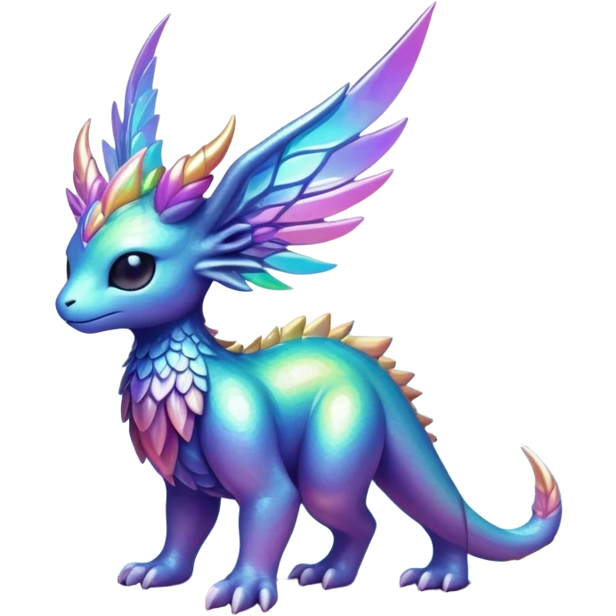 Epic complex iridescent aesthetic-Fakémon-creature-scenery emoji