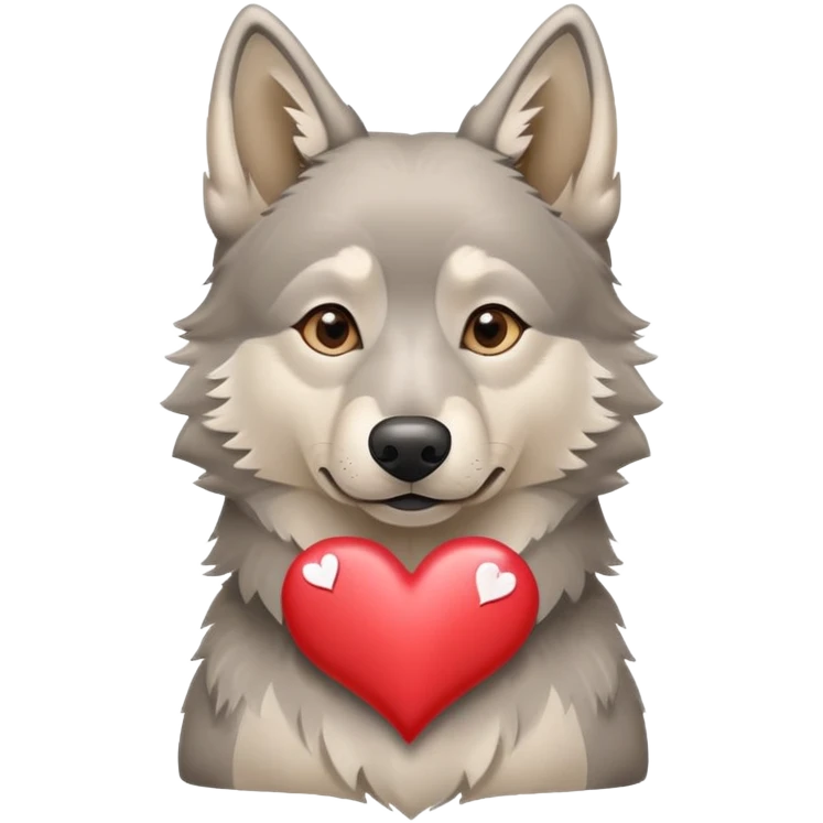 Czechoslovakian Wolfdog with hearts emoji