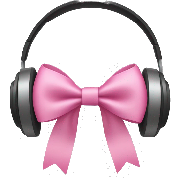 headphones with pink bows on them emoji