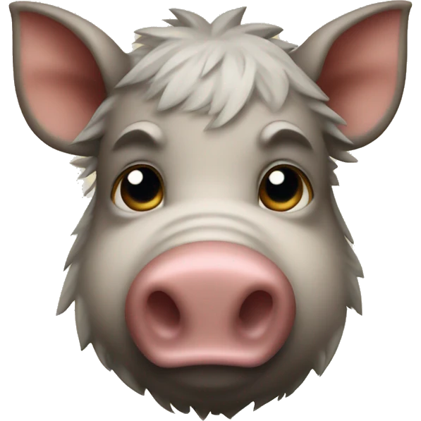Cute Boar with white mark check emoji