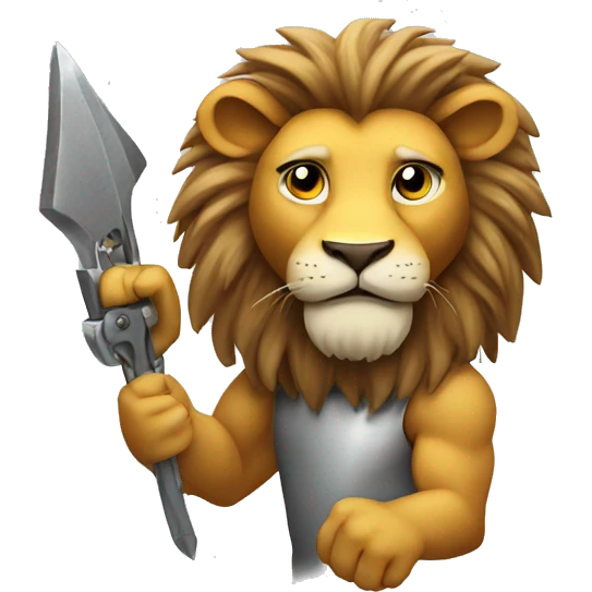 Lion with metal arms emoji