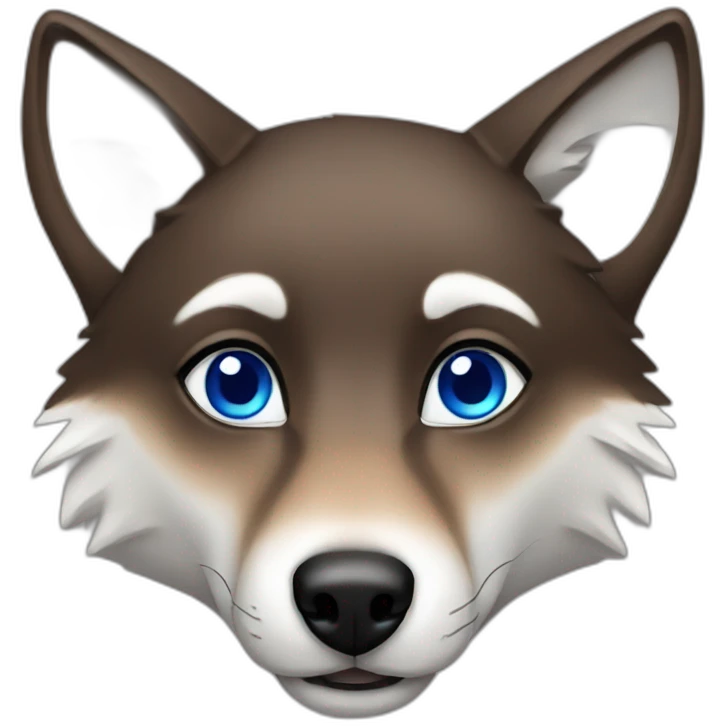 Brown female wolf blue eyes  emoji