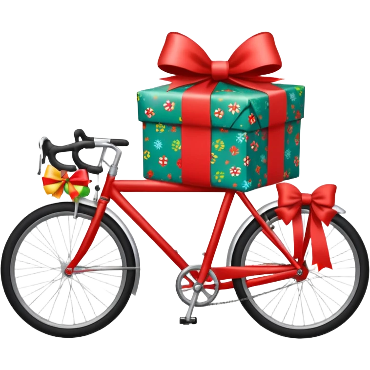 Bike wrapped as a christmas gift emoji