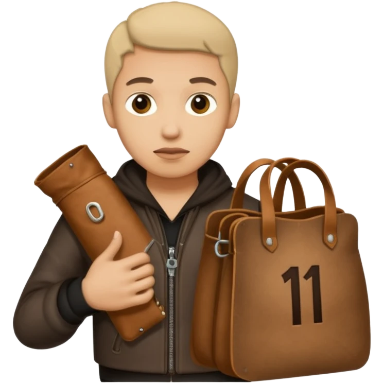 Un voleur avec un sac écrit 1 $ emoji