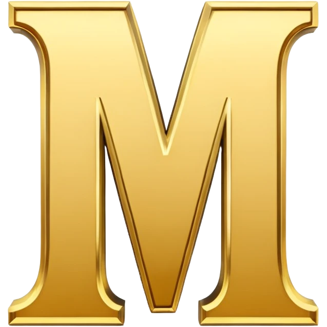 letter M in gold emoji
